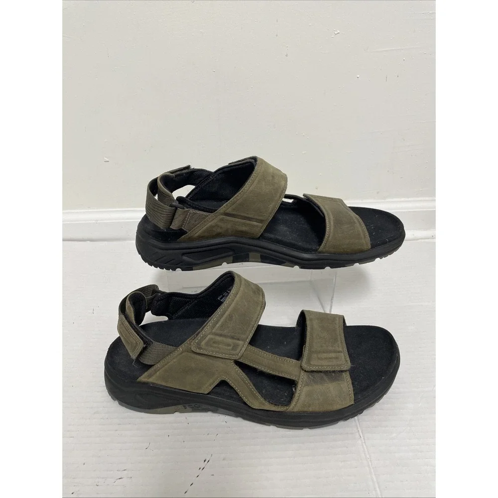 ECCO X-Trinsic Mens Size 12  Olive Green Leather Sport Flat Sandal Camo Soles